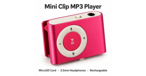 Mini clip mp3 player pink - mini,